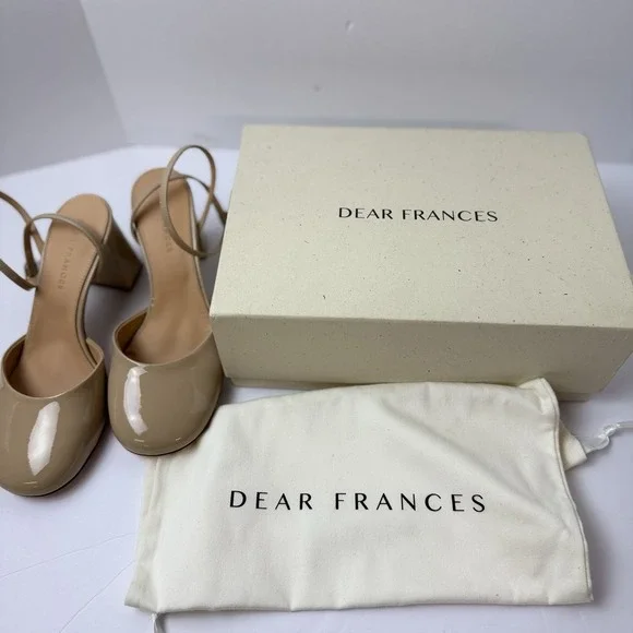 Dear Frances Harlow Ankle Strap Pump Patent Leather Nude 38 $570